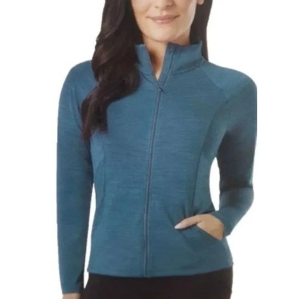 32 Degrees Heat Women's Full Zip Active Jacket, Green, X-Large, New